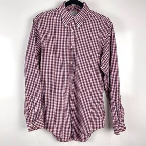 Brooks Brothers Men's Regent Polo Dress Shirt Supima Cotton Gingham Size Medium